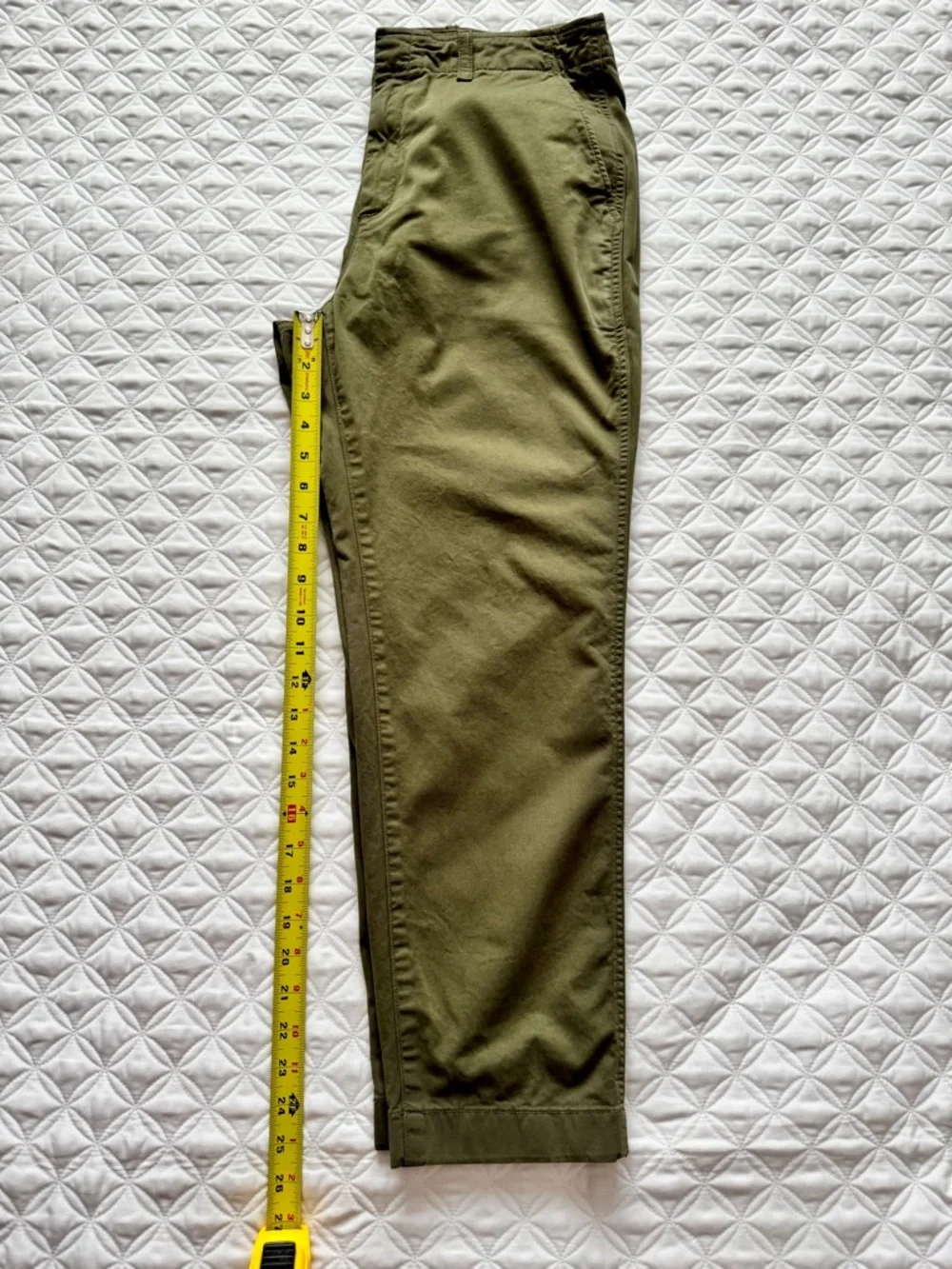 GAP Olive Green Downtown Khaki Ankle Cropped Straight Leg Chino Pants Size 10